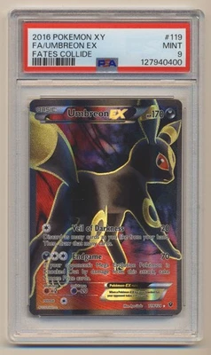 PSA 9 Pokemon Fates Collide Full Art Umbreon EX 119/124 MINT Condition!! - Image 1 of 2