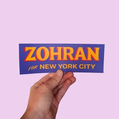 Zohran for New York City Sticker! Mamdani NYC mayor, political bumper sticker - Image 1 of 3