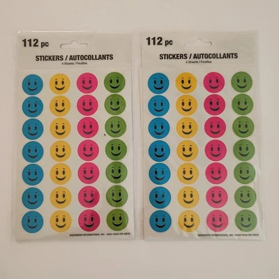 224 Happy Face Stickers - Image 1 of 3