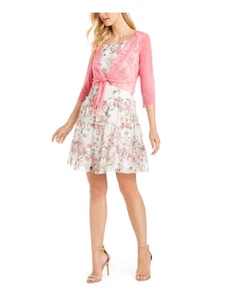 CONNECTED APPAREL Womens Coral Tie 3/4 Sleeve Bolero Jacket Petites 10P - Picture 1 of 9