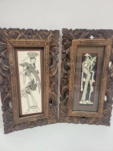 Vintage Balinese Art Signed and Framed - Picture 1 of 8