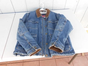 Vintage Wrangler Herren Hero Sherpa gefüttert blau Denim Chore Barn Arbeitsjacke — Größe M - Bild 1 von 6