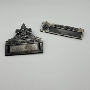 BSA 2 pasadores de placa de identificación de metal "Instructor" y "Campmaster" SC-253 - Imagen 1 de 7