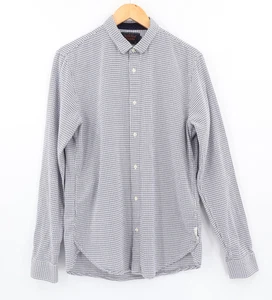 Scotch & Soda Men's Long Sleeve Button Down Shirt White With Blue Print Sz L - Picture 1 of 9
