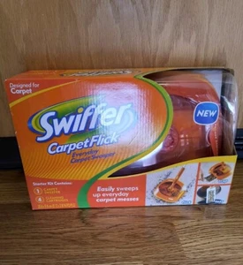 Swiffer Carpet Flick Everyday Carpet Sweeper Starter Kit New Sealed 4 cartridges - Picture 1 of 4