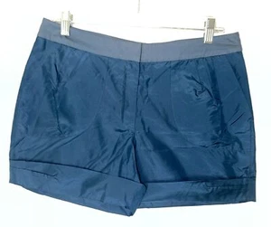 J Crew Turquoise Silk Cuffed Shorts 4” Inseam Size 4 - Picture 1 of 9