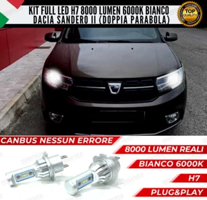 KIT FULL LED DACIA SANDERO II MK2 H7 ANABBAGLIANTI 6000K BIANCO 8000LUMEN CANBUS - Imagen 1 de 11