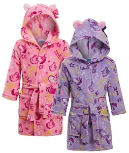 Peppa Pig Girls 3D Fleece Hooded Dressing Gown Kids Novelty Character Bath Robe - Picture 1 of 5