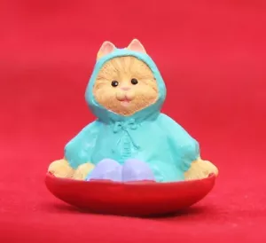 Hallmark 1995 CAMERON Cat ON SLED Merry Miniature Christmas QFM8199 Mini - Bild 1 von 3
