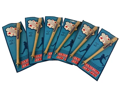 Lote de 6 bolígrafos de béisbol de madera de los Yankees de Nueva York Hanover Pen Corp Foto 1 de 4