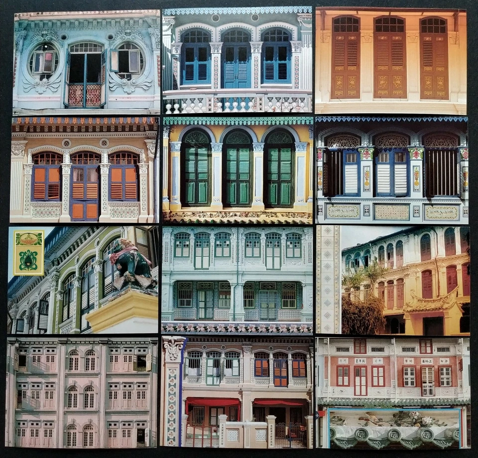 1990 Singapore Complete Set 12 Postcards Architectural Heritage Mint Unused  - Image 1 of 4