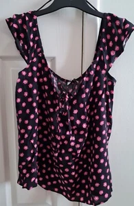 Papaya Ditsy Flower Top Size 10 Bnwt - Picture 1 of 3