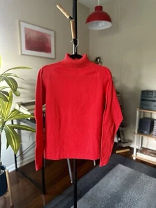 1970s McGregor Womens Vintage Sweater Turtleneck Bright Red Ski Size M - Picture 1 of 4