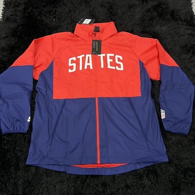 Nike All Weather EE. UU. Fútbol Cremallera Completa Chaqueta Ventilada Rojo Blanco Azul Hombres Talla XXL Foto 1 de 4