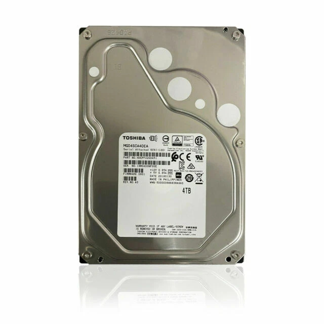 Toshiba MG04SCA40EA 4TB SAS HDD Hard Drive - Silver (MG04SCA40EA, HDEPF22GDA51)