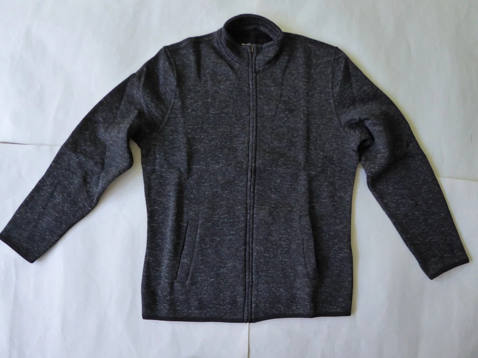 DOCKERS Lightweight Fleece Jacket Full Zip Black Heather Size Large  - Image 1 of 4