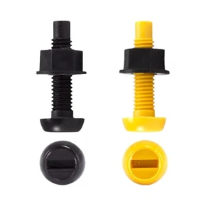 10x Black & Yellow Number Plate Screws Nylon Plastic Nuts Bolts Fixings Fittings - Picture 1 of 1