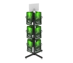 14 x 14 x 30" 12 vertikale Taschen drehen Gruß/Postkartenständer - Bild 1 von 7