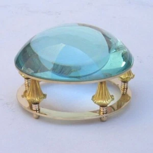 4" Brass Desk Magnifying Glass Magnifier Reading Glass Paper Weight Magnifyier - Picture 1 of 1