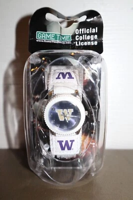 NUEVO - Reloj College Washington Huskies Unisex Blanco Tiempo de Juego Correas Ajustables Foto 1 de 4