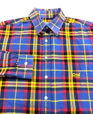 Cruel Girl Shirt Long Sleeve Cotton Multicolor Plaid Button Down Women's L Nice. - Image 1 of 4