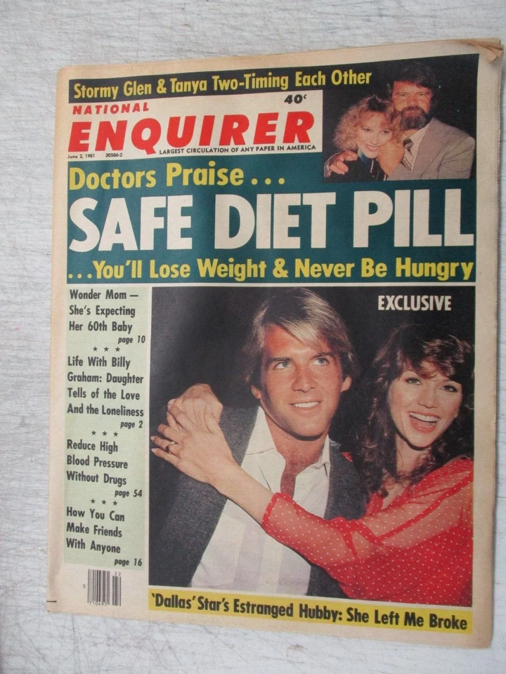 NATIONAL ENQUIRER MAGAZINE JUNE 2, 1981 VICTORIA PRINCIPAL TANYA TUCKER CAMPBELL - Image 1 of 2