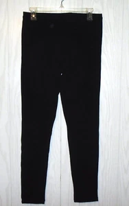 HUE Leggings Black Pants Women's Medium Elastic Waistband Stretch  EUC - Picture 1 of 3