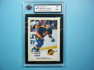 1989/90 KRAFT DINNER NHL HOCKEY CARD #42 TREVOR LINDEN ROOKIE KSA 7 NM SHARP!! - Image 1 of 3