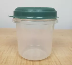 Vintage Rubbermaid Servierschoner runder Behälter grüner Deckel #6 13,5 Unzen - lesen - Bild 1 von 12