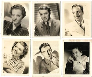 Lot of 6 - 1940's 4" X 5" Inch Movie Star Promotional Photos - Picture 1 of 1