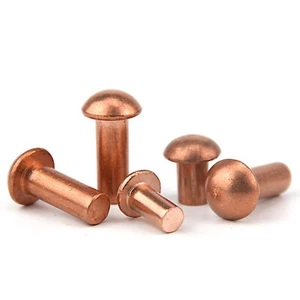 Solid Copper Button Round Head Rivets DIN 660 - M1.5 M2 M2.5 M3 M4 M5 M6 M8 - Picture 1 of 84