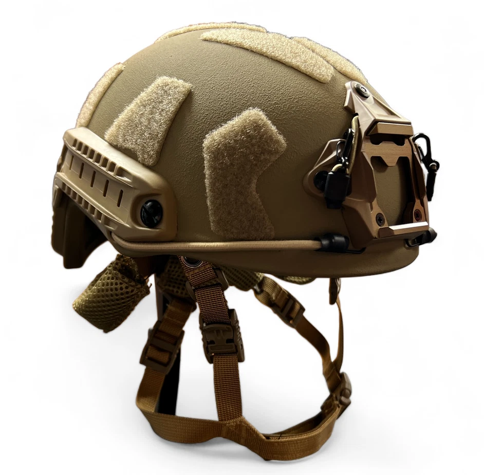 Coyote Brown NIJ IIIA FAST High Cut Military UHMWPE Bulletproof Ballistic Helmet - Image 1 of 4