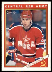 1991-92 O-Pee-Chee Sharks & Russians Inserts Pavel Kostichkin CSKA Moscow #17R