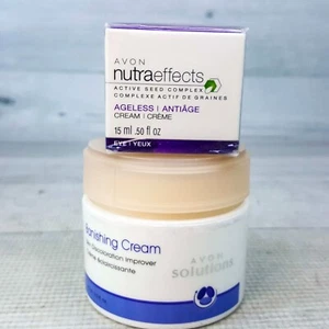 Avon Solutions 2.5oz Banishing Cream & NutraEffects .50oz Ageless Eye Cream USA - Picture 1 of 12