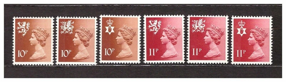 s30768) UK GREAT BRITAIN 1976 Regionals 10p + 11p 6v