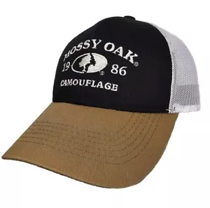Mossy Oak Snapback Sombrero Talla Única Malla 1986 Camuflaje Gorra Ajustable Negro - Imagen 1 de 8