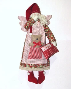 Cloth Tilda Doll Christmas Angel Handmade Stuffed Rag Doll Personalized Gift - Picture 1 of 5