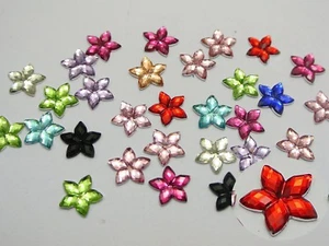 500 Mixed Color Acrylic Flatback Faceted Star Rhinestone Gems 8mm - Picture 1 of 4