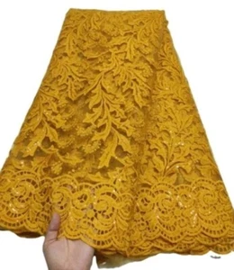 High Quality Lace Fabric. -Is available in blue, green, and gold cold - Picture 1 of 9