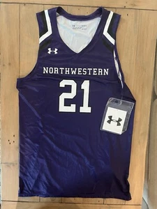 Under Armour Northwestern Gametime Basketball Jersey Purple #21 Men's L UJKJG1M - Picture 1 of 2