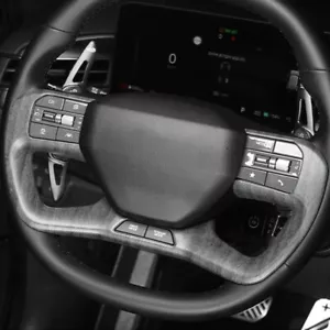 Matte Wood Grain Inner Steering Wheel Frame Trim Cover for Kia EV5 2024 2025 - Picture 1 of 7