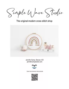 Kit de punto de cruz contado para guardería de bebé corazón arco iris boho - Imagen 1 de 3