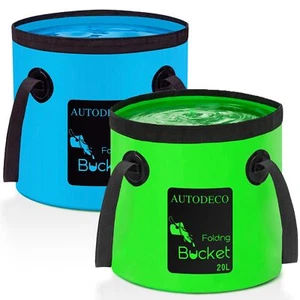 2 Pcs 20L Collapsible Bucket 5 Gallon Water Container Folding Water Bucket wi... - Picture 1 of 7