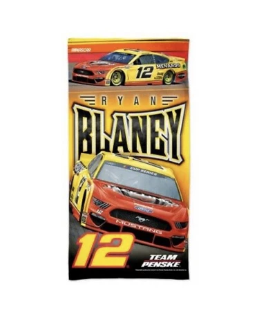 Ryan Blaney Beach Towel #12 & FREE NASCAR Bottle Cooler Cover