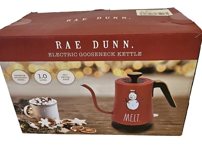 RAE DUNN Stainless Steel Melt Snowman  Electric Tea Kettle New Open Box - Image 1 of 2