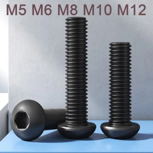 Alloy Steel Hex Socket Button Head Cap Bolts Screws Black 10.9 M5 M6 M8 M10 M12 - Picture 1 of 7