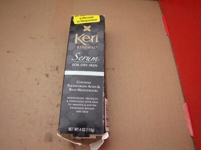 KERI RENEWAL TRIPLE ACTION SERUM DRY SKIN RELIEF MOISTURIZER 4 OZ BOX IS CUT - Image 1 of 2
