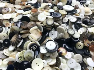 Buttons 1KG Mixed Button Wholesale Assorted Cream Black Brown Natural Job Lot D - Picture 1 of 9