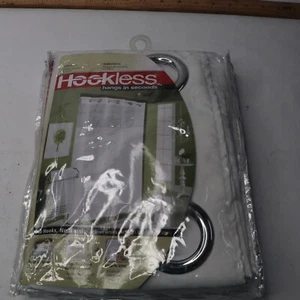 (1-Pk) Hookless 3-in-1 Shower Curtain Flex-On Rings & Fabric Liner 71" x 74" - Picture 1 of 4