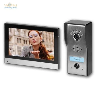 WORLD-TRADING-NET Video Tür-Gegen-Sprech-Anlage, 7" Touch-Monitor, Kamera FullHD, Klingel 4-Draht